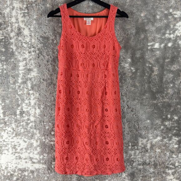 Destination Maternity Two Hearts Sz S Peachy Lace Lined Dress Summer Sleeveless - Picture 1 of 11